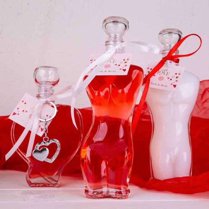 Αφρόλουτρο 200ml σε γυάλινη συσκευασία με μπρελόκ καρδιά, With Love - Accentra