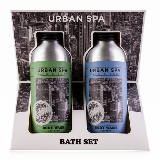 Bath set in gift box with 2x90ml men's shower gels, Urban - Accentra