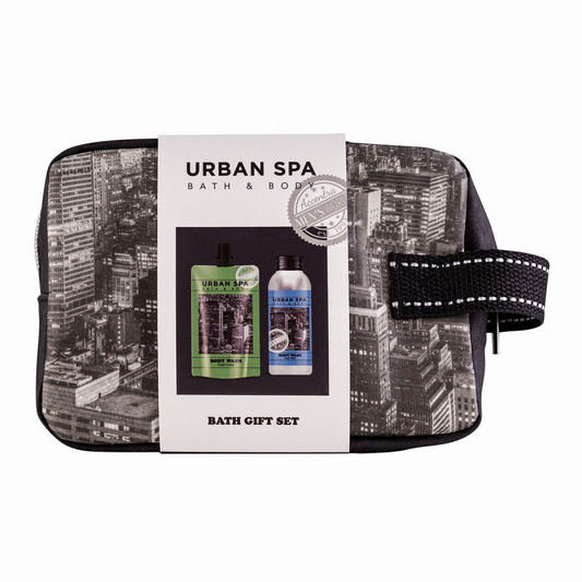 Bath set in a toiletry bag with 90ml & 100ml men's shower gel, Urban - Accentra