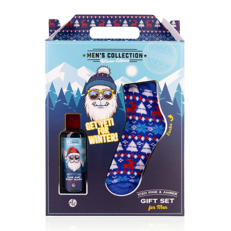 Χριστουγεννιάτικο Ανδρικό σετ περιποίησης με αφρόλουτρο 100ml & κάλτσες, Xmas Men – Accentra