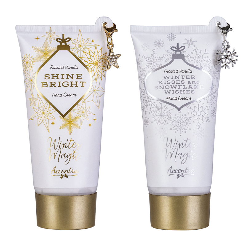 Frosted Vanilla Κρέμα χεριών και νυχιών 60ml με γούρι χιονονιφάδα, Winter Magic – Accentra