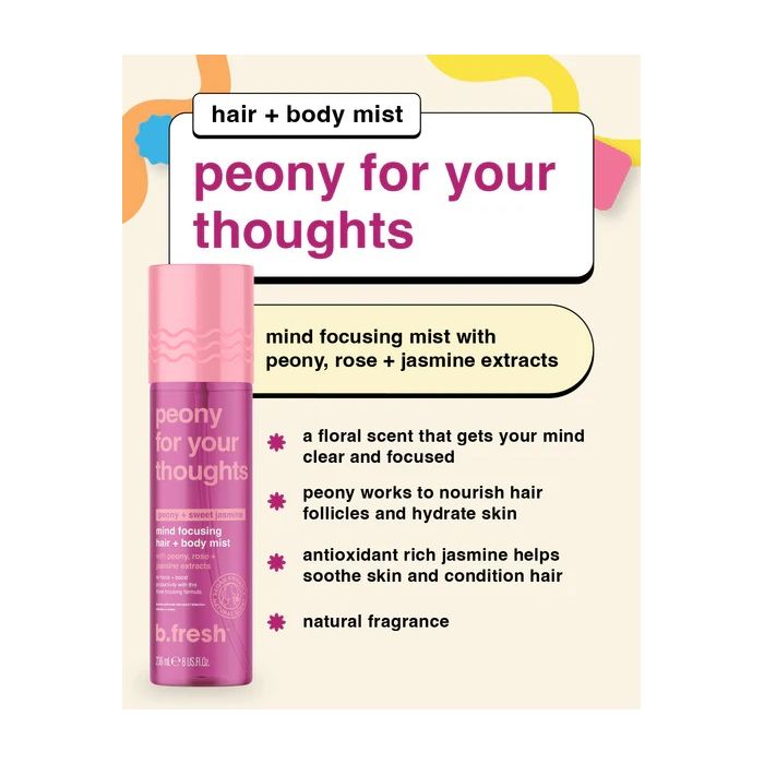 Peony for your thoughts, mind focusing mist μαλλιών και σώματος 221mL - BFresh