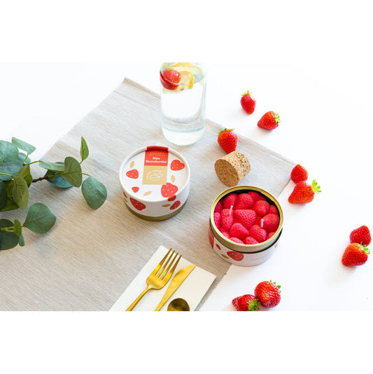 Φυτικό Γκουρμέ Κερί σε κονσέρβα, Ripe Strawberries 300gr - CandleHand