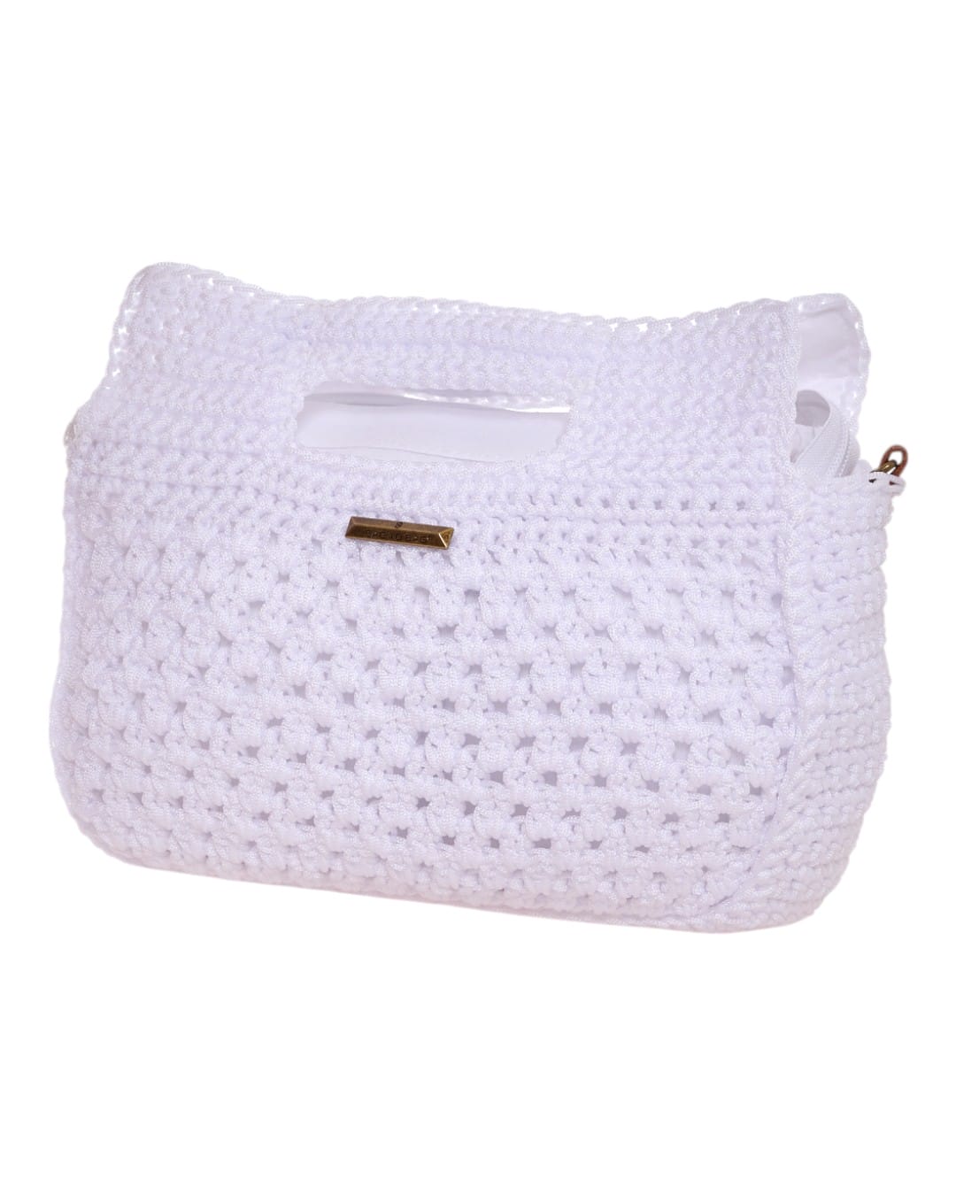 Straw Handbag in white color CN2419