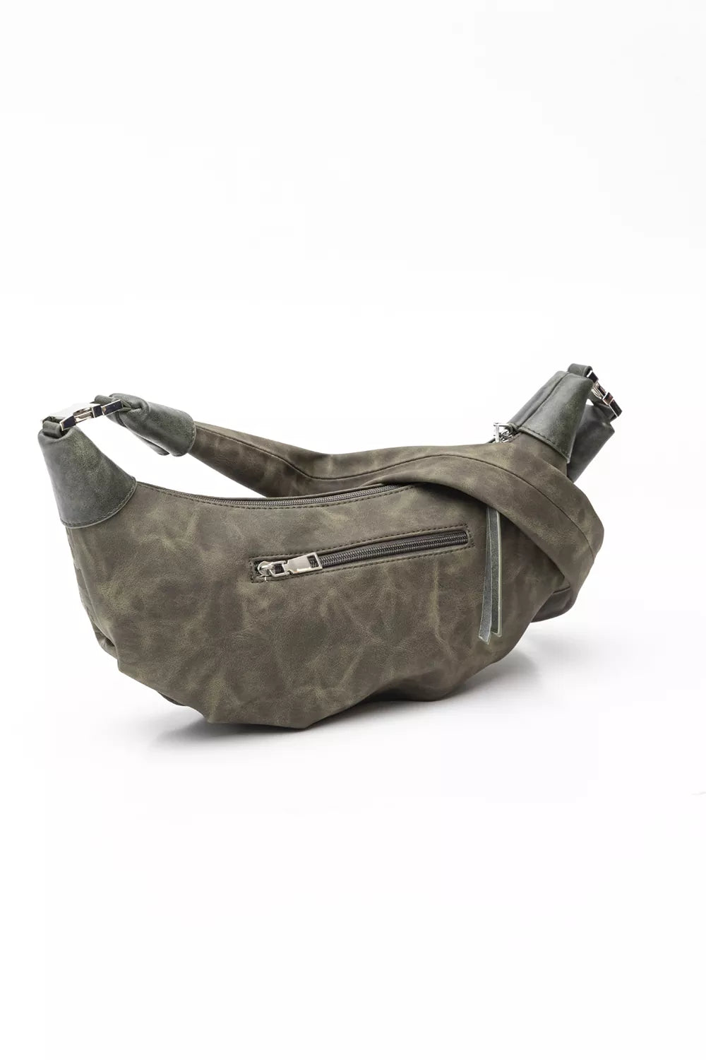 Χιαστί τσάντα croissant με print ΛΑΔΙ/DARK OLIVE