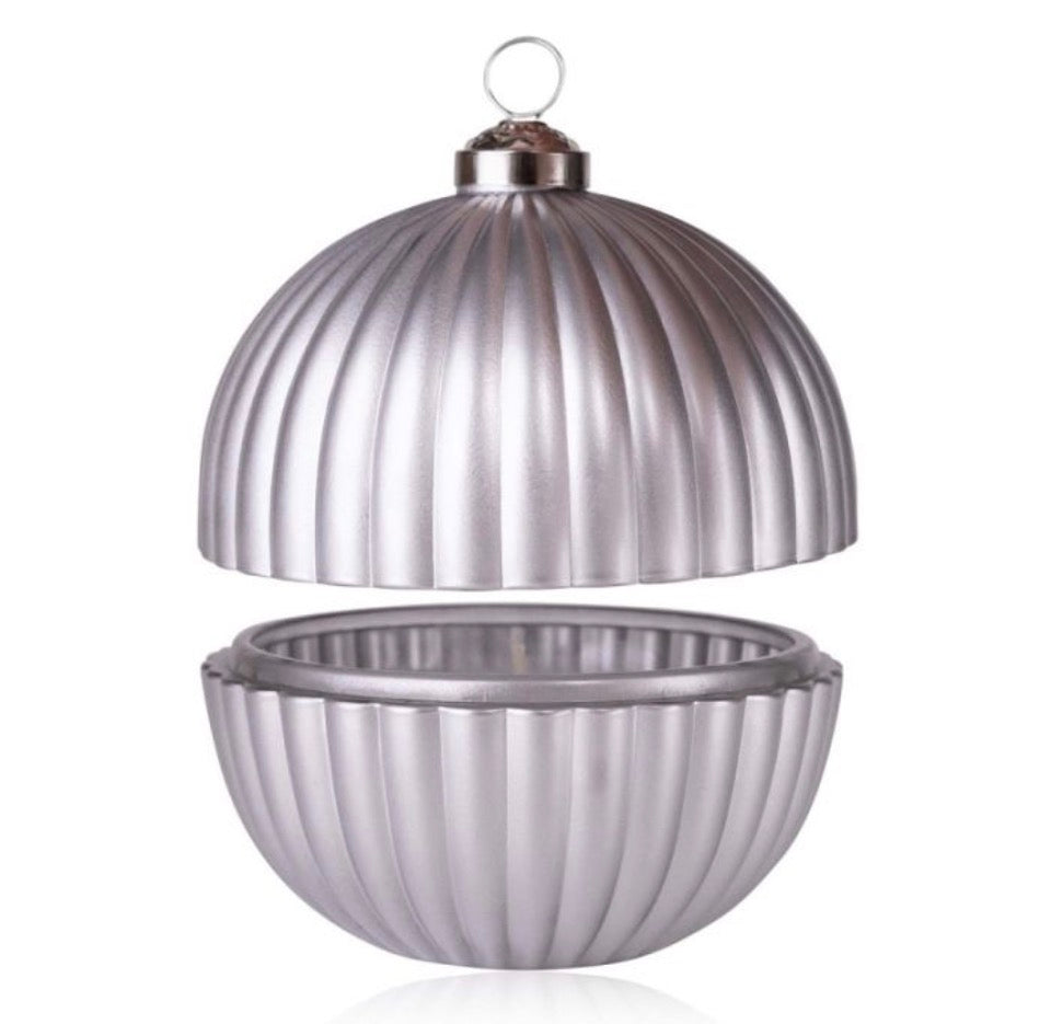 Κερί σε silver γυάλινη συσκευασία-στολίδι 150γρ με άρωμα Vanilla - Accentra