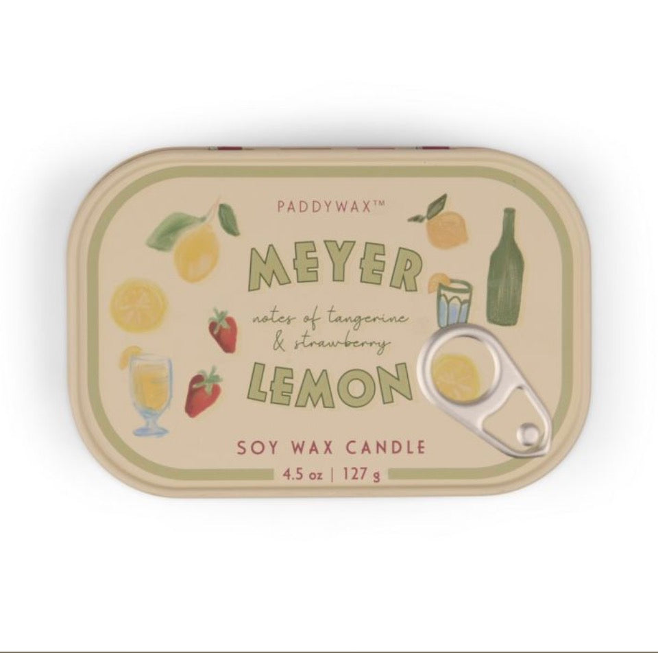 Meyer Lemon Φυτικό Κερί 127gr σε μεταλλικό δοχείο-κονσέρβα, Bistro Lemon - Paddywax