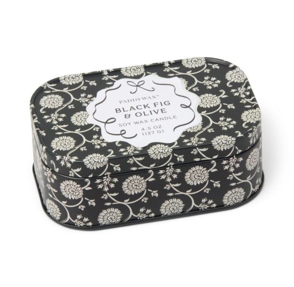 Black Fig & Olive Φυτικό Κερί 127gr σε μεταλλικό δοχείο-κονσέρβα, Cherie - Paddywax