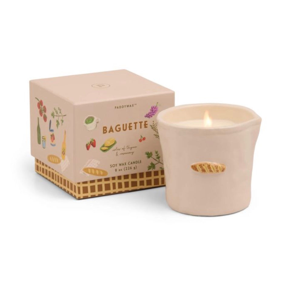 Rosemary Thyme Φυτικό Κερί 226gr σε κεραμικό δοχείο, Bistro French Baguette - Paddywax