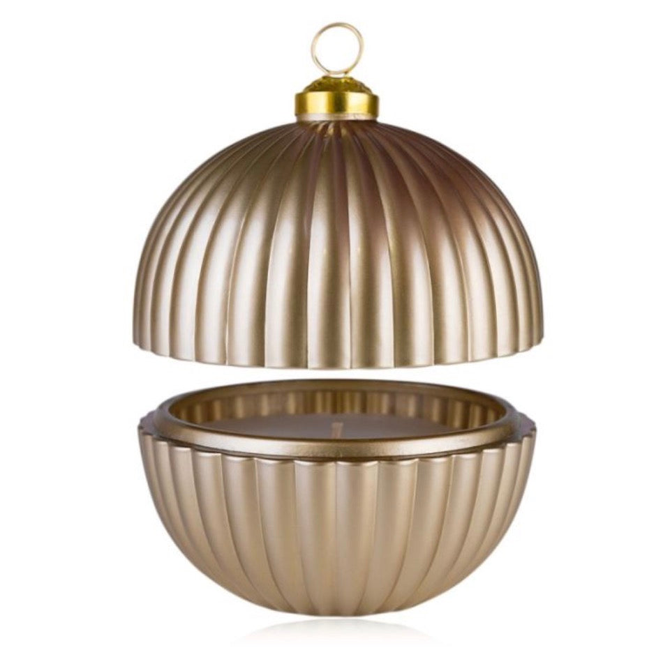 Κερί σε gold γυάλινη συσκευασία-στολίδι 150γρ με άρωμα Vanilla - Accentra