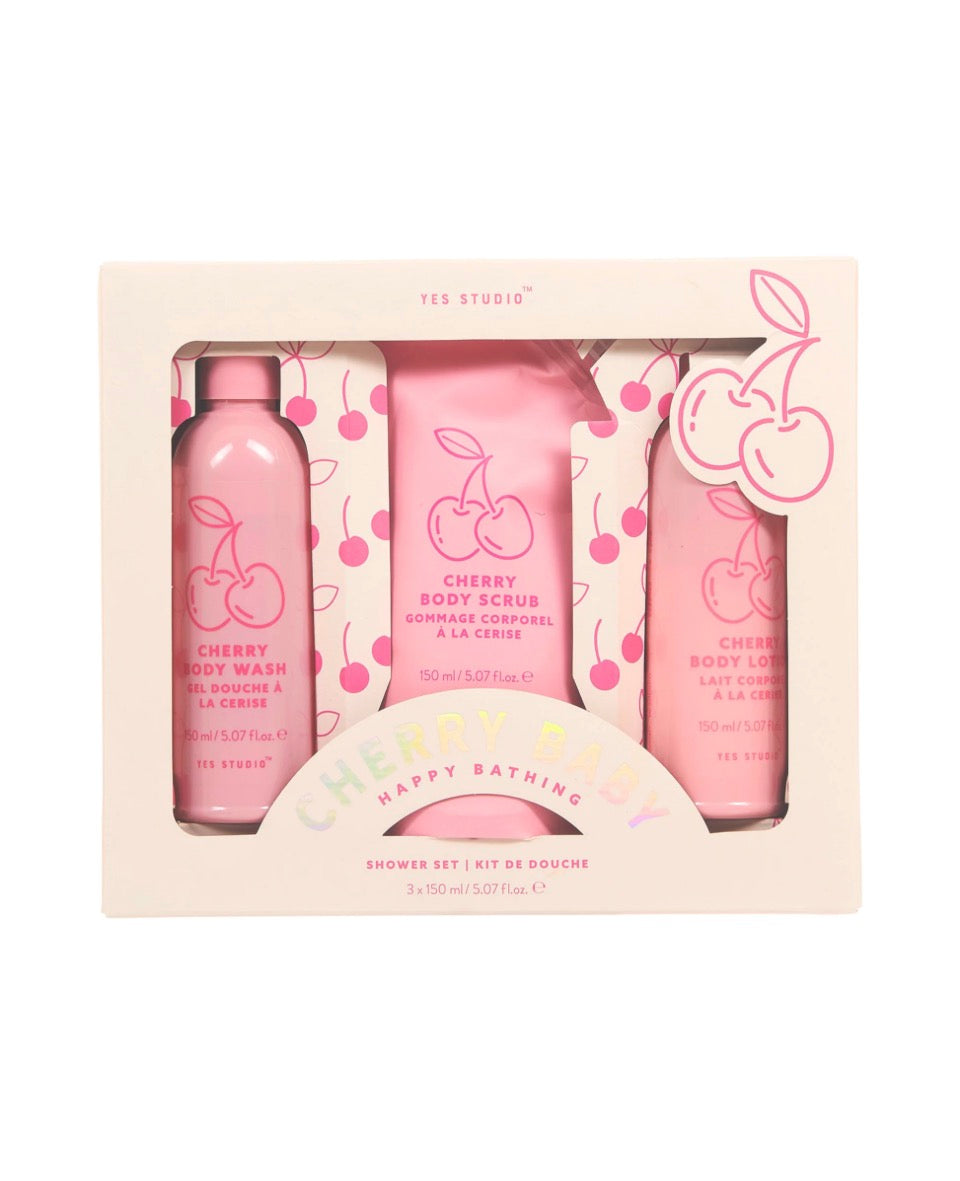 Cherry Baby Shower Gift Set – Σετ Δωρου Μπάνιου 3τεμ. Κεράσι & Αμύγδαλο | Yes Studio