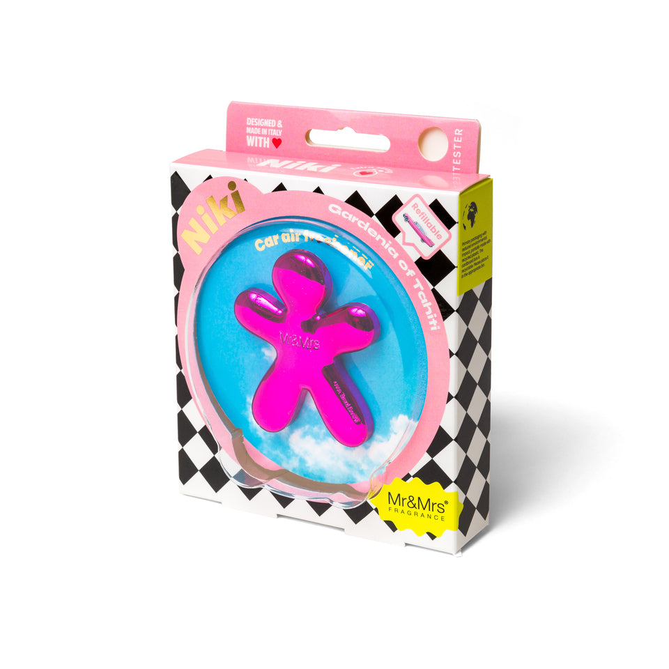 Car air freshener with refill Niki Fuxia Chrome, Gardenia Of Tahiti - Mr&Mrs Fragrance