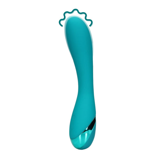 Smooth Silicone Waterproof G-spot Vibrator, Teal Blue - Shots