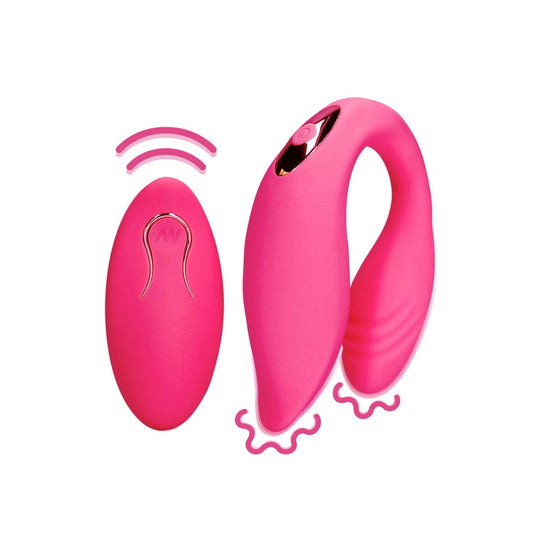Remote-controlled vibrator for couples, Wild Strawberry - Shots