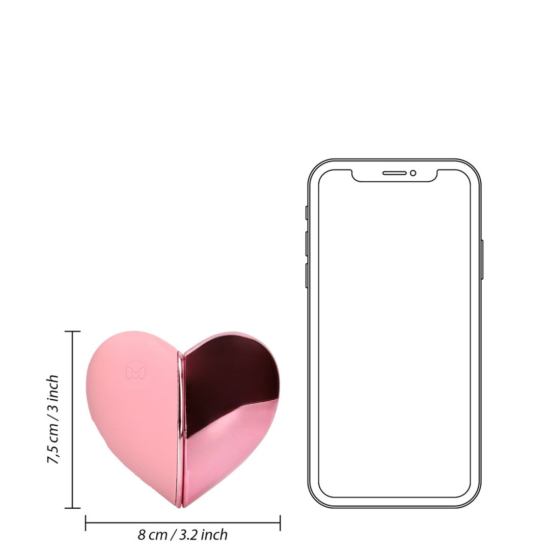 Clitoris stimulation device in a discreet heart shape, Pink Arabesque - Shots