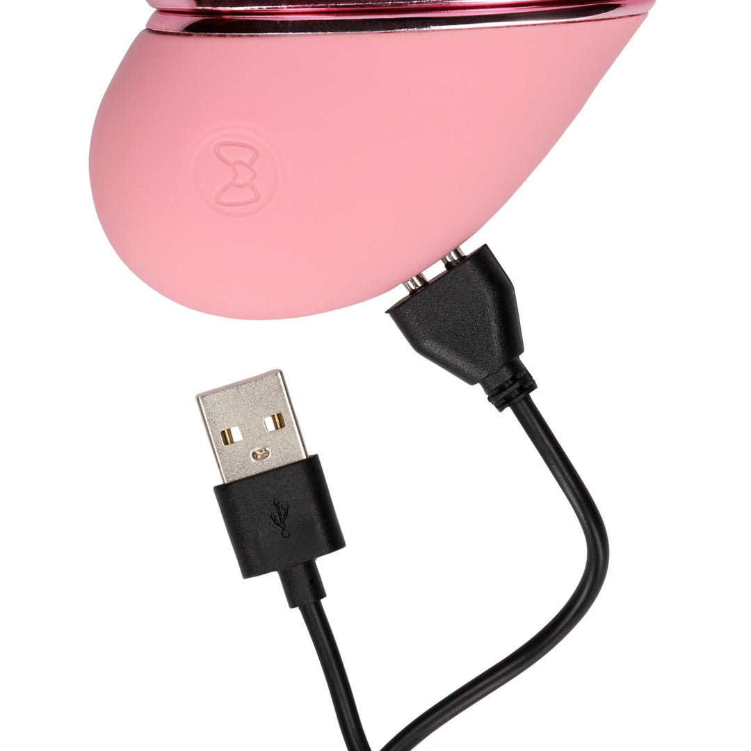 Clitoris stimulation device in a discreet heart shape, Pink Arabesque - Shots