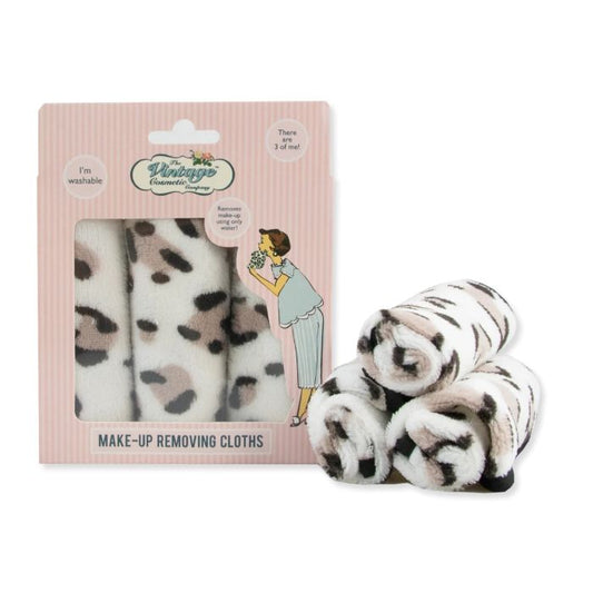 3 Reusable, leopard makeup remover & exfoliating wipes 16.5*12cm - By Upper Canada