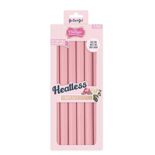 Hair curling set, 12pcs pink satin - By Upper Canada