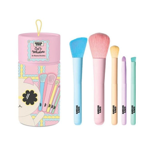 Set of 5 makeup brushes in a cylindrical case, Cheesecake - By Upper Canada