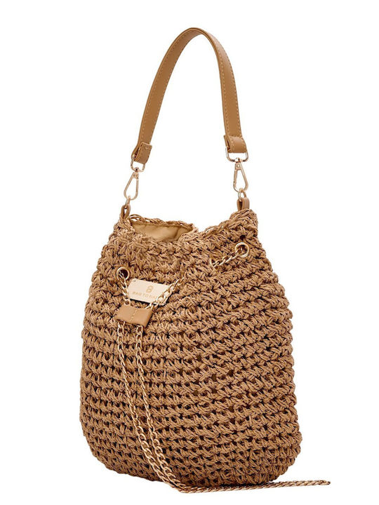 Bag to Bag Straw Straw Women's Shoulder Bag Beige