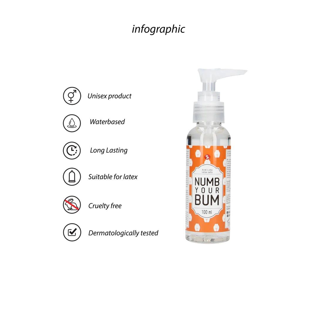 Shots Anal Lubricant 100 ml, Numb Your Bum