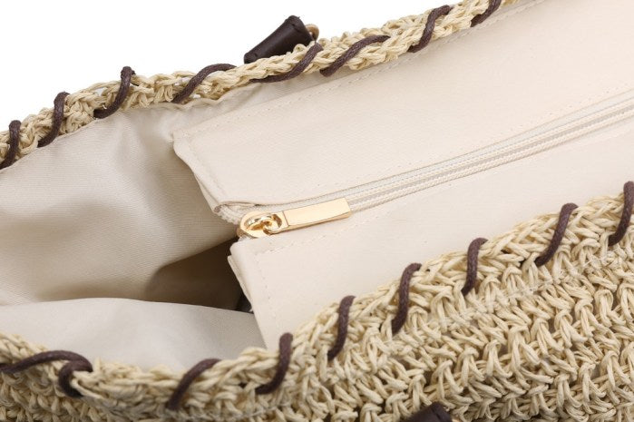Τσάντα Ψάθινη ώμου Χρώμα: ΜΠEΖ/BEIGE