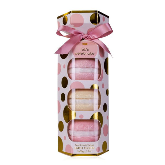 Gift candy with 3 macarons Bath fizzers 50g, Let's celebrate - Accentra