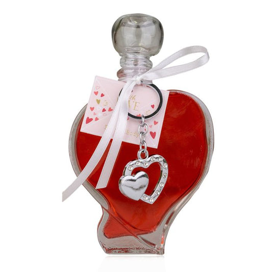 Αφρόλουτρο 200ml σε γυάλινη συσκευασία με μπρελόκ καρδιά, With Love - Accentra