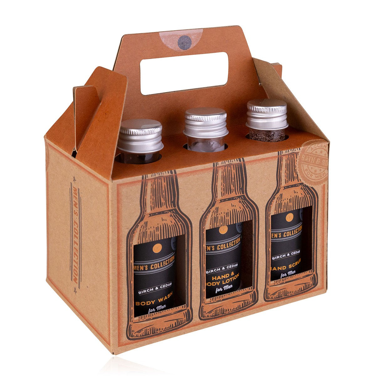 Ανδρικό σετ με 6*50ml: body wash, λοσιόν σώματος, after shave, scrub & σαμπουάν, Sixpack - Accentra