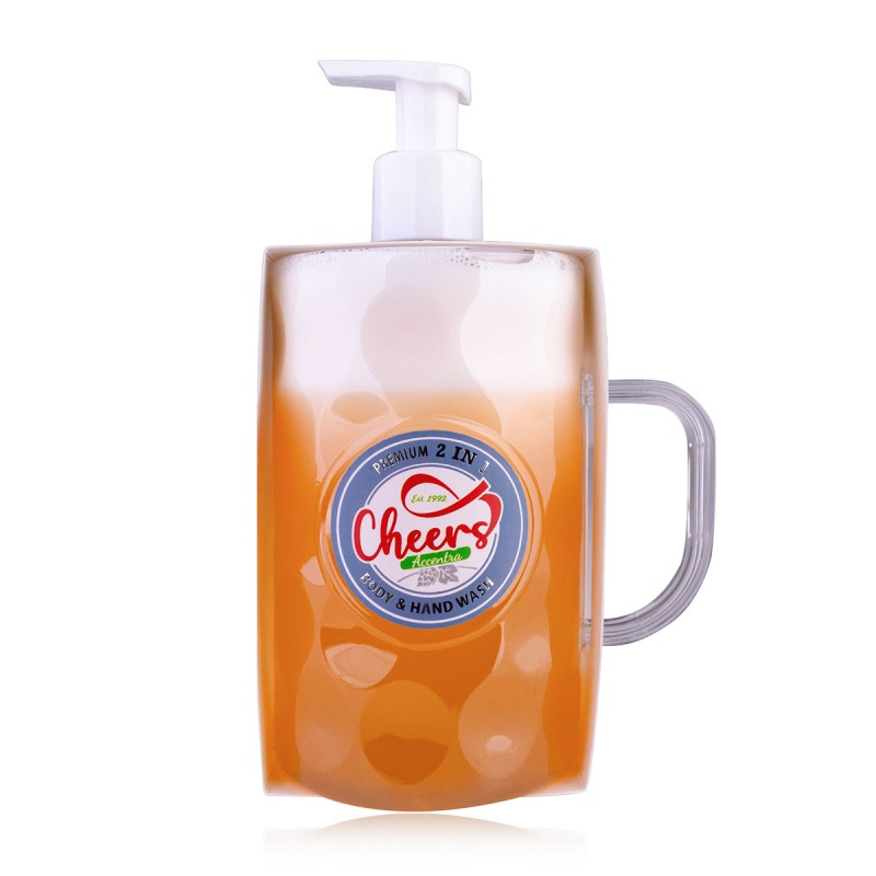 Γιορτινό Ανδρικό σαπούνι χεριών & σώματος 720ml σε συσκευασία που θυμίζει ποτήρι μπύρας – Accentra