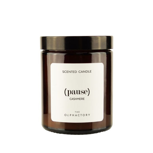 Cashmere Herbal scented candle with lid 135gr, Pause - The Olphactory