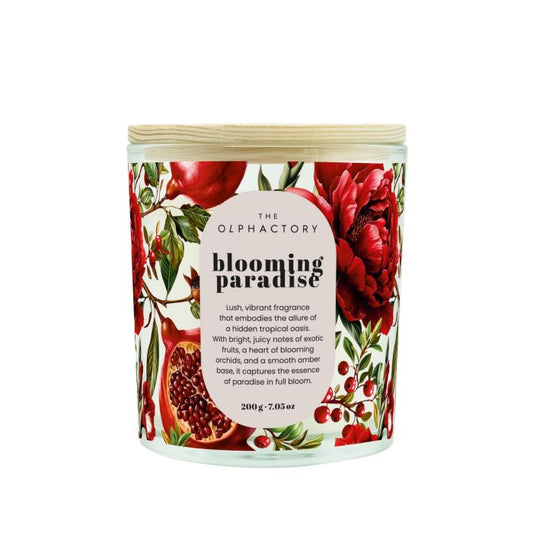 Blooming Paradise Herbal scented candle with lid 200gr - The Olphactory