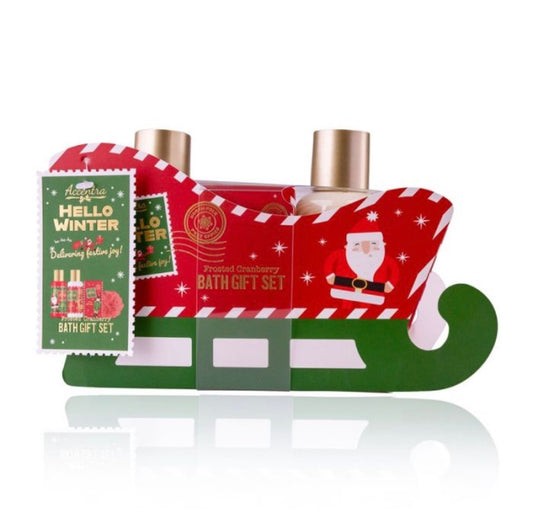 Bath set με αφρόλουτρο 100ml, λοσιόν σώματος 100ml & bath salt σε έλκηθρο, Hello Winter - Accentra