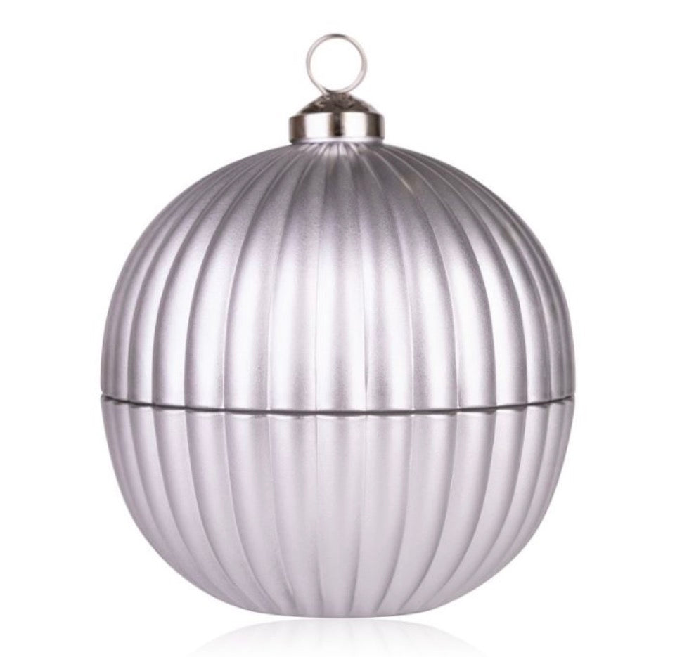 Κερί σε silver γυάλινη συσκευασία-στολίδι 150γρ με άρωμα Vanilla - Accentra