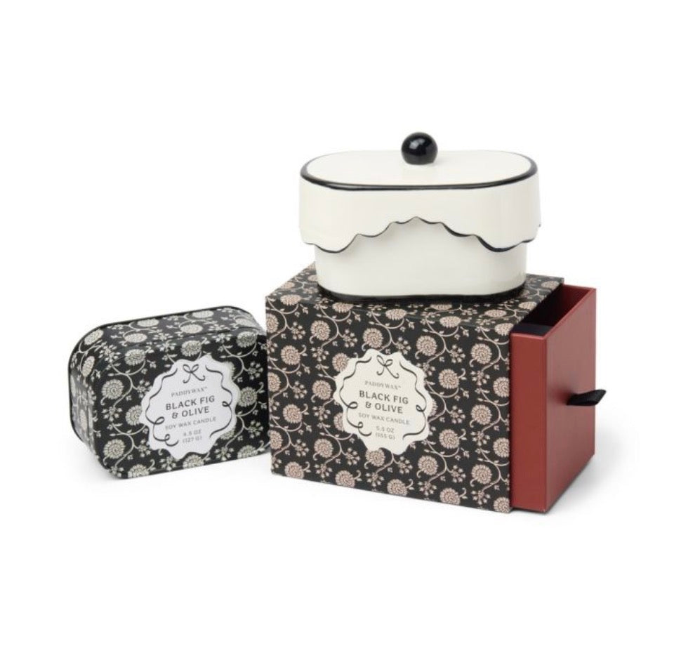 Black Fig & Olive Φυτικό Κερί 155gr σε κεραμικό δοχείο, Cherie - Paddywax