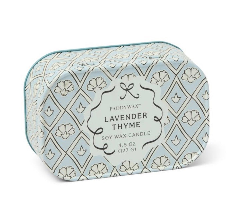 Lavender & Thyme Φυτικό Κερί 127gr σε μεταλλικό δοχείο-κονσέρβα, Cherie - Paddywax