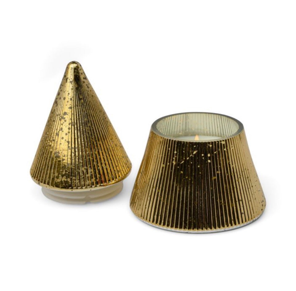 Γυάλινο Κερί σε χρυσαφένιο δεντράκι, Cypress & Fir 198gr - Paddywax