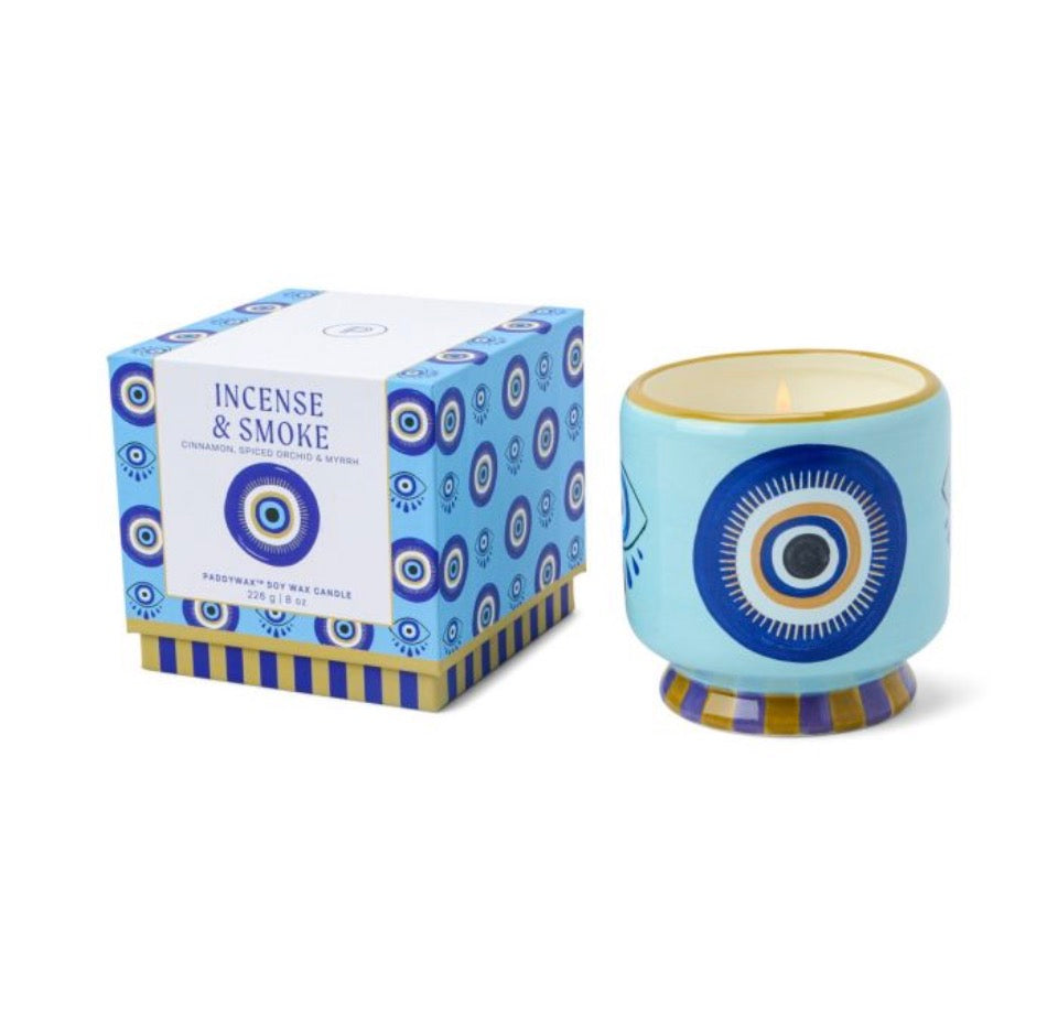 A dopo κερί σόγιας μεταλλικό δοχείο, Incense & Smoke 184gr Eye - Paddywax