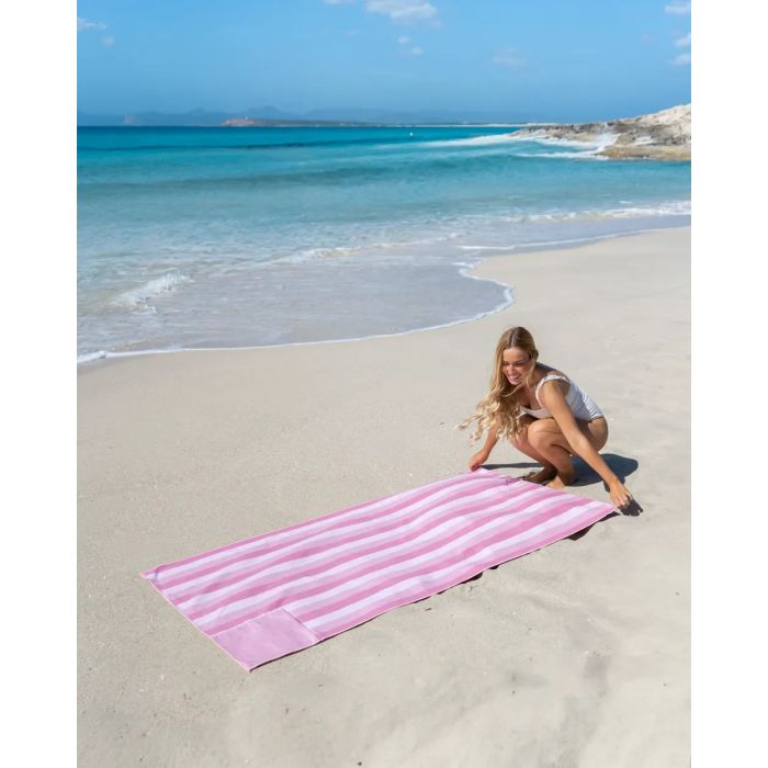 Πετσέτα με μικροΐνες & μαγνήτες 90*180cm Ροζ Ultra-Fast Drying, Aura - Flamingueo