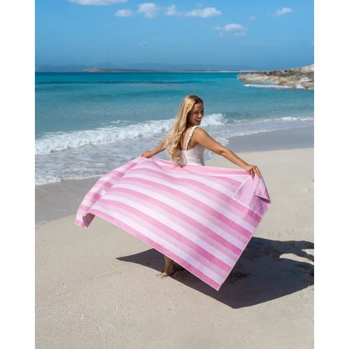 Πετσέτα με μικροΐνες & μαγνήτες 90*180cm Ροζ Ultra-Fast Drying, Aura - Flamingueo