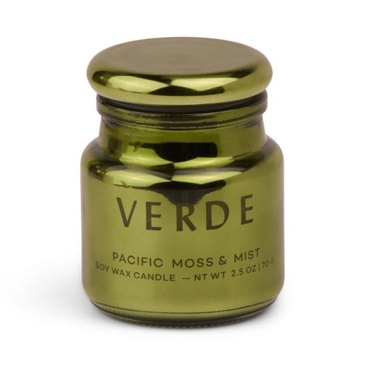 Pacific Moss Herbal Candle 70gr in green glass container with lid, Chroma Verde - Paddywax