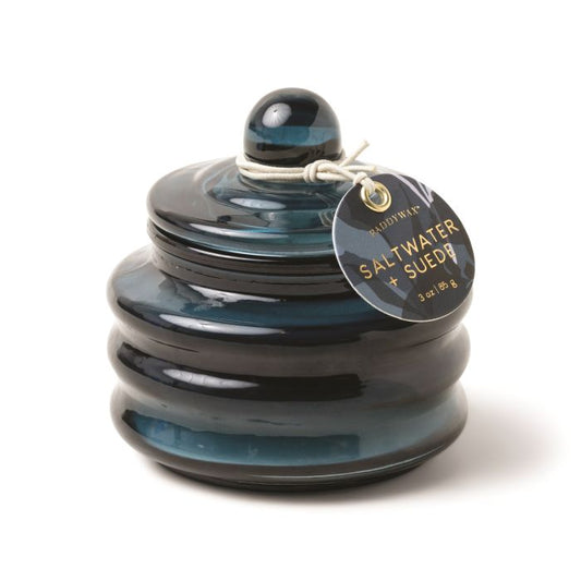 Beam Dark Blue Candle with Lid, Saltwater &amp; Suede 85gr - Paddywax