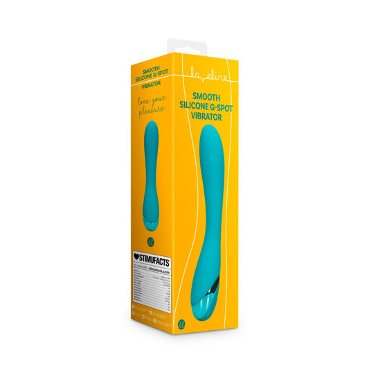 Smooth Silicone Waterproof G-spot Vibrator, Teal Blue - Shots