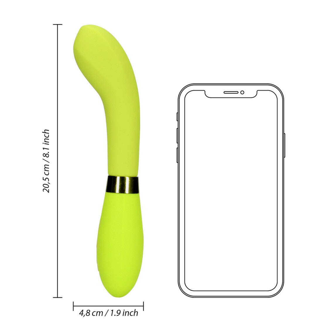 Smooth Silicone Αδιάβροχη συσκευή δόνησης G-spot, Lime Passion - Shots