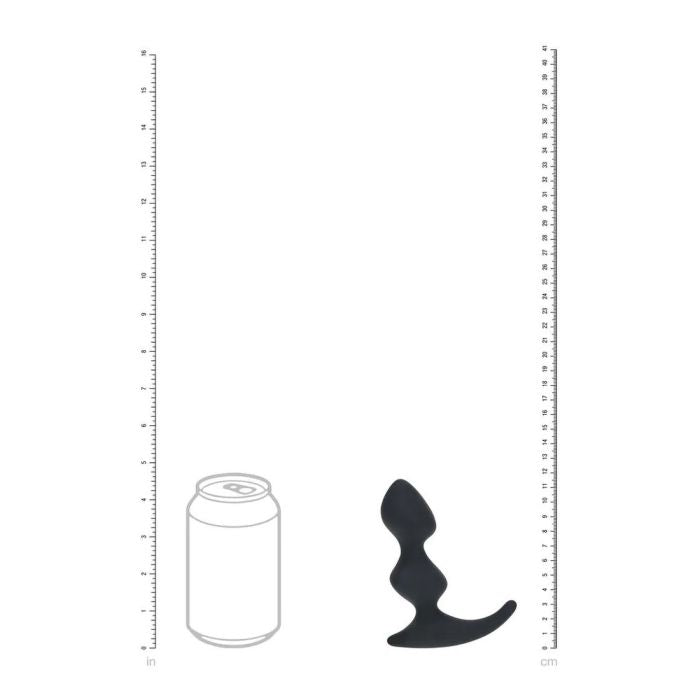 Full Double Ripple Μαύρος Πρωκτικός Δονητής 11.8cm, Levelz - Shots