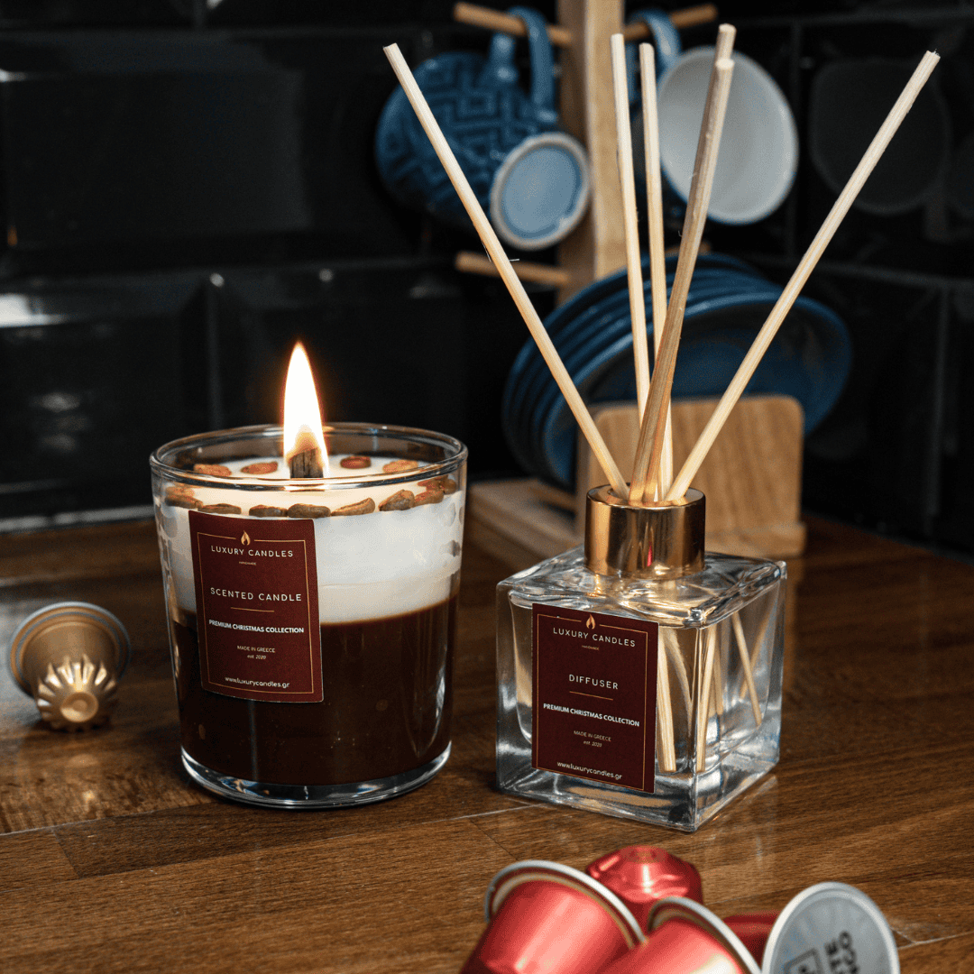 Festive Marshmallow Espresso  ΣΕΤ Αρωματικό κερί & αρωματικό χώρου  Marshmallow Diffuser 100ml   CHRISTMAS COLLECTIONE